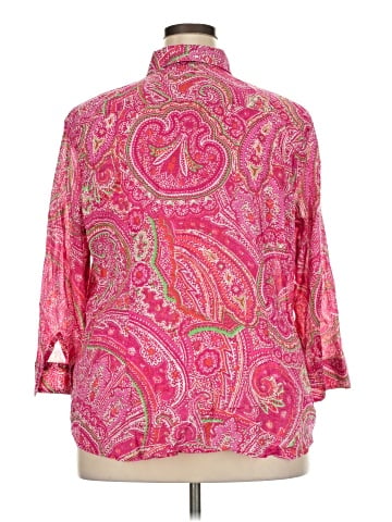 Lauren by Ralph Lauren 3/4 Sleeve Button-Down Shirt (view 2)