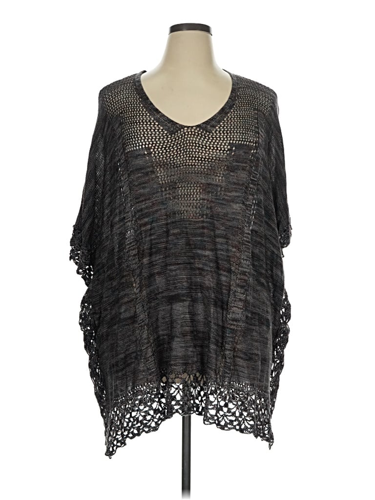 Pre-owned Democracy Poncho In Black