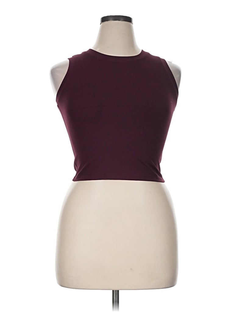Pre-owned Paragon Tank Top Burgundy Halter Neckline Tops
