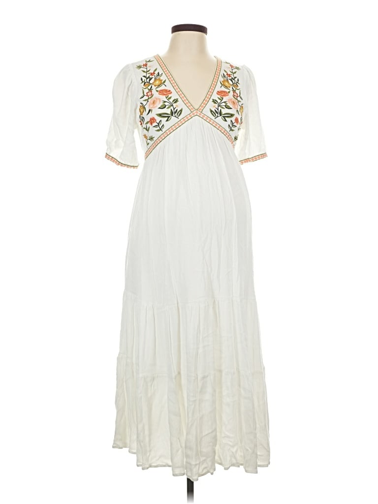 Pre-owned In-loom Casual Dress In White