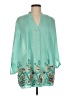 Ruby Rd. Teal 3/4 Sleeve Blouse Size M - photo 1