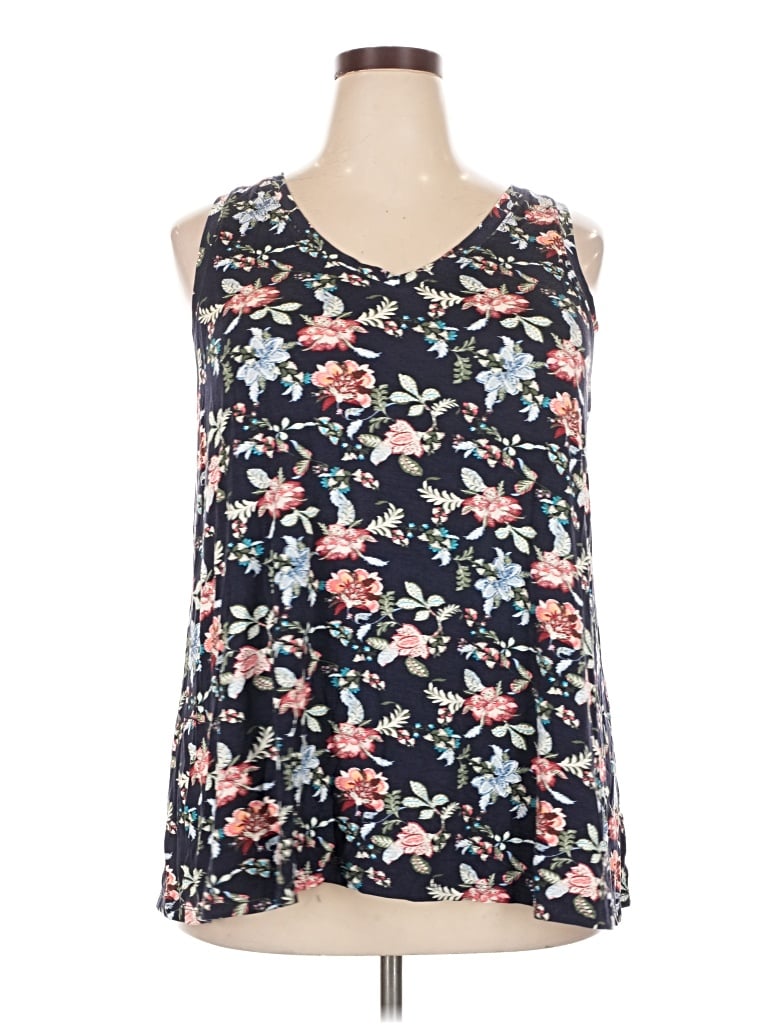 Pre-owned Lane Bryant Tank Top Blue Halter Neckline Tops