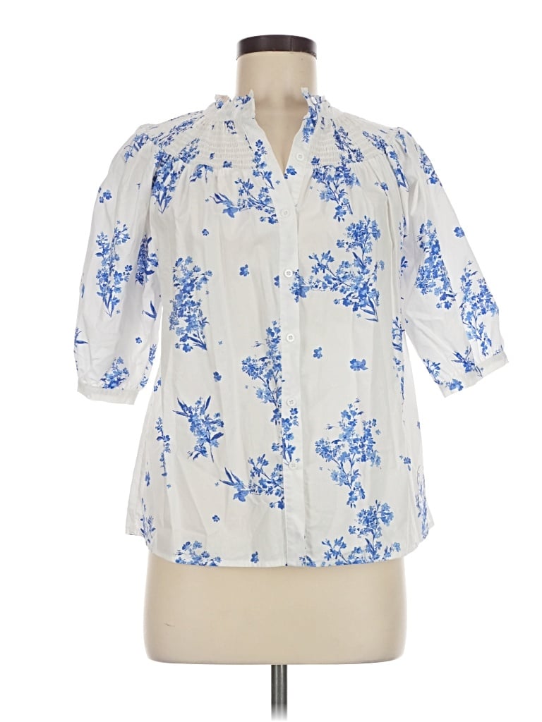 Pre-owned Sugarlips Short Sleeve Blouse In Ivory