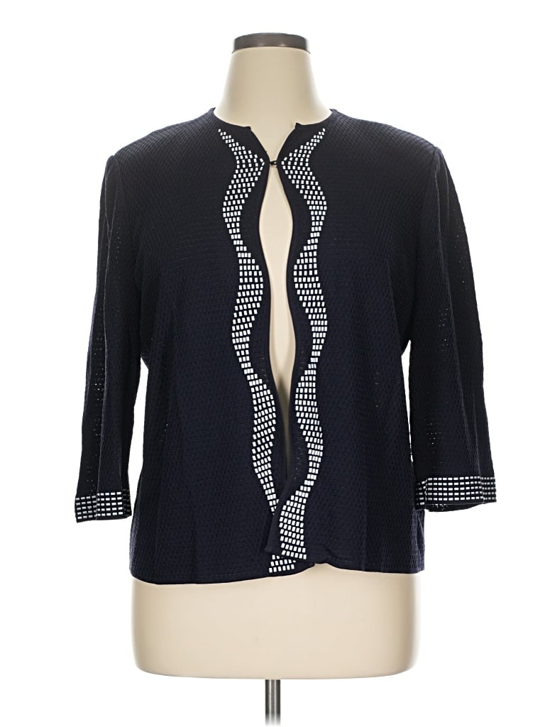 Pre-owned Ming Wang 3/4 Sleeve Blouse In Black