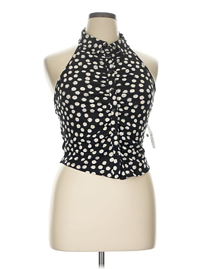 Justify Tank Top Black Halter Neckline Tops
