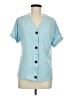 Assorted Brands Blue Short Sleeve Blouse Size M - photo 1