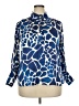 SOFIA Animal Print Blue 3/4 Sleeve Blouse Size XXL (estimated) - photo 1