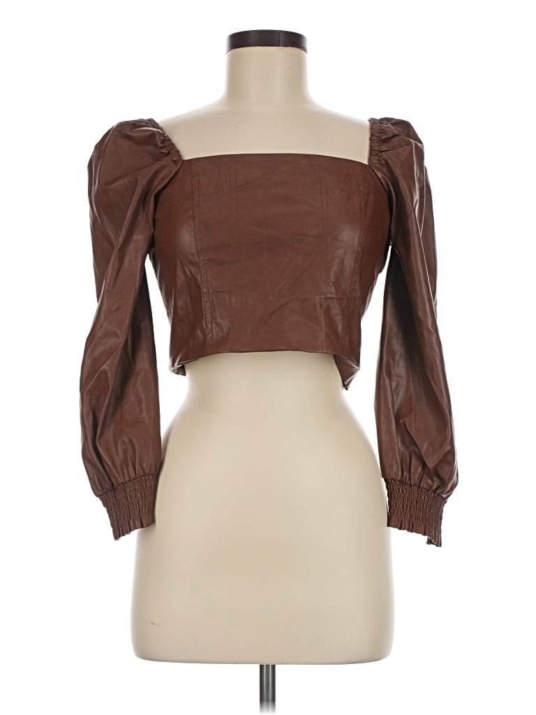 Pre-owned Bagatelle 3/4 Sleeve Blouse In Brown