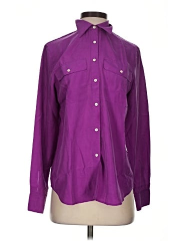 Lauren by Ralph Lauren Long Sleeve Silk Top (view 1)