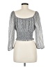 Cotton Candy LA 100% Polyester Silver 3/4 Sleeve Blouse Size M - photo 2