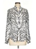 Peter Nygard 100% Polyester Animal Print Silver Long Sleeve Blouse Size 8 - photo 1