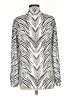 Peter Nygard 100% Polyester Animal Print Silver Long Sleeve Blouse Size 8 - photo 2
