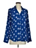 Express 100% Polyester Paisley Blue Long Sleeve Blouse Size M - photo 1