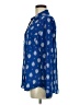 Express 100% Polyester Paisley Blue Long Sleeve Blouse Size M - photo 5
