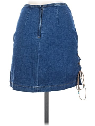 A-list by Wrapper Denim Skirt (view 2)