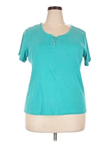 Karen Scott Short Sleeve Henley (view 1)