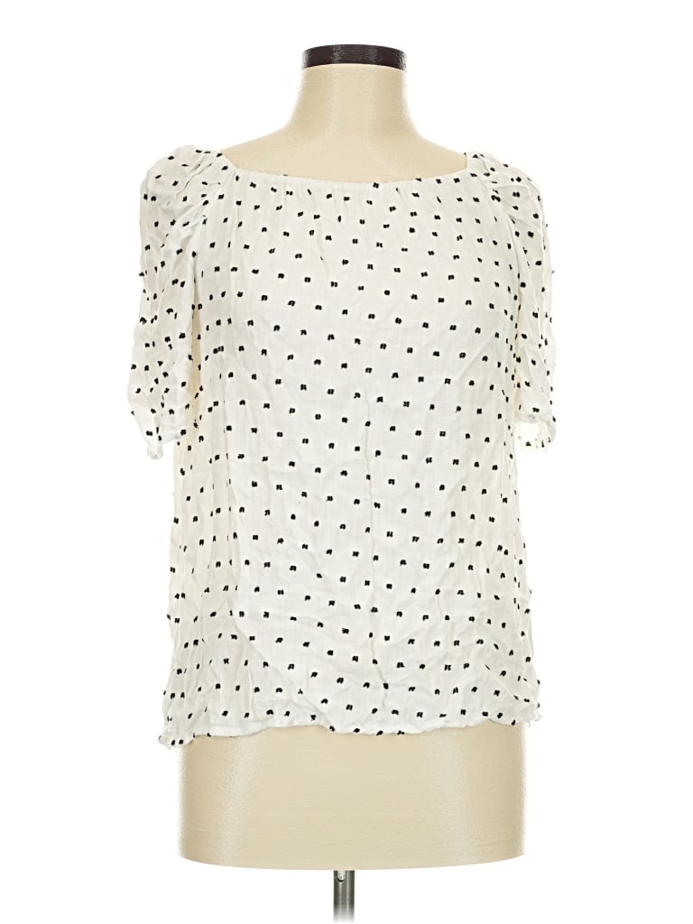 Pre-owned Yest Short Sleeve Blouse In Ivory