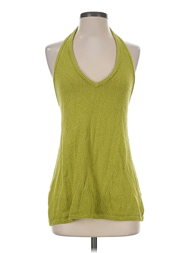 Pre-owned Fp Beach Tank Top Green Halter Neckline Tops