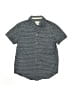 Gymboree 100% Cotton Chevron-herringbone Teal Short Sleeve Button-Down Shirt Size 4 - photo 1