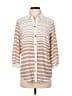 Susan Graver 100% Polyester Stripes Tan 3/4 Sleeve Blouse Size XXS - photo 1