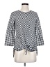 Zara Basic Checkered-gingham Gray 3/4 Sleeve Blouse Size XS - photo 1