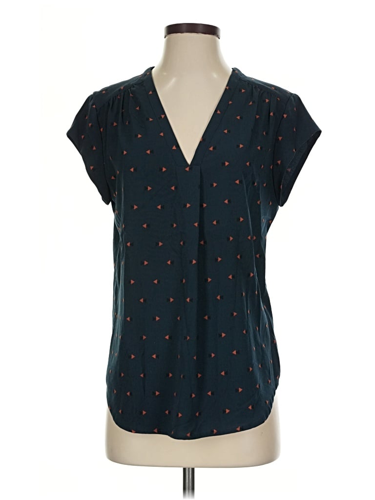Pre-owned Fun2fun Short Sleeve Blouse In Teal