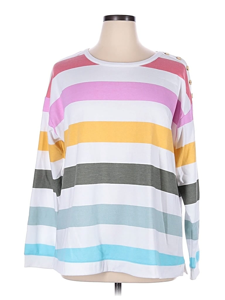 Pre-owned Croft & Barrow Pullover Sweater In White