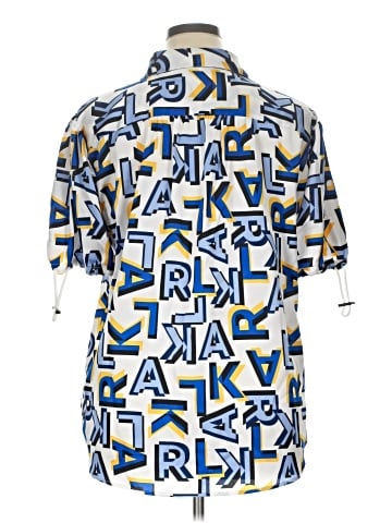 Karl Lagerfeld Paris Short Sleeve Blouse (view 2)