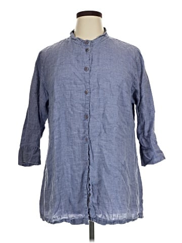 Flax 3/4 Sleeve Button-Down Shirt (view 1)