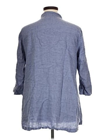 Flax 3/4 Sleeve Button-Down Shirt (view 2)