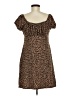 No Boundaries 100% Polyester Animal Print Brown Casual Dress Size M - photo 2
