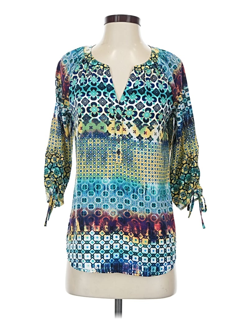 Pre-owned Sioni 3/4 Sleeve Blouse In Teal