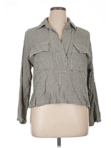 Max Studio 3/4 Sleeve Button-Down Shirt (view 1)