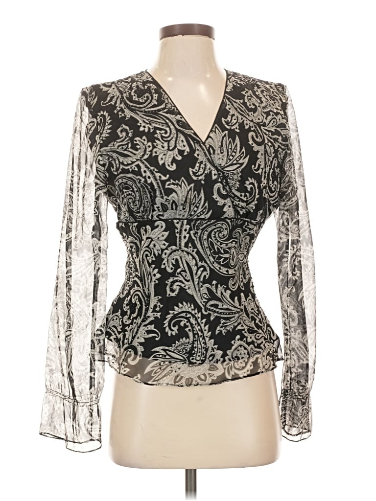 Pre-owned Ice Long Sleeve Blouse In Silver