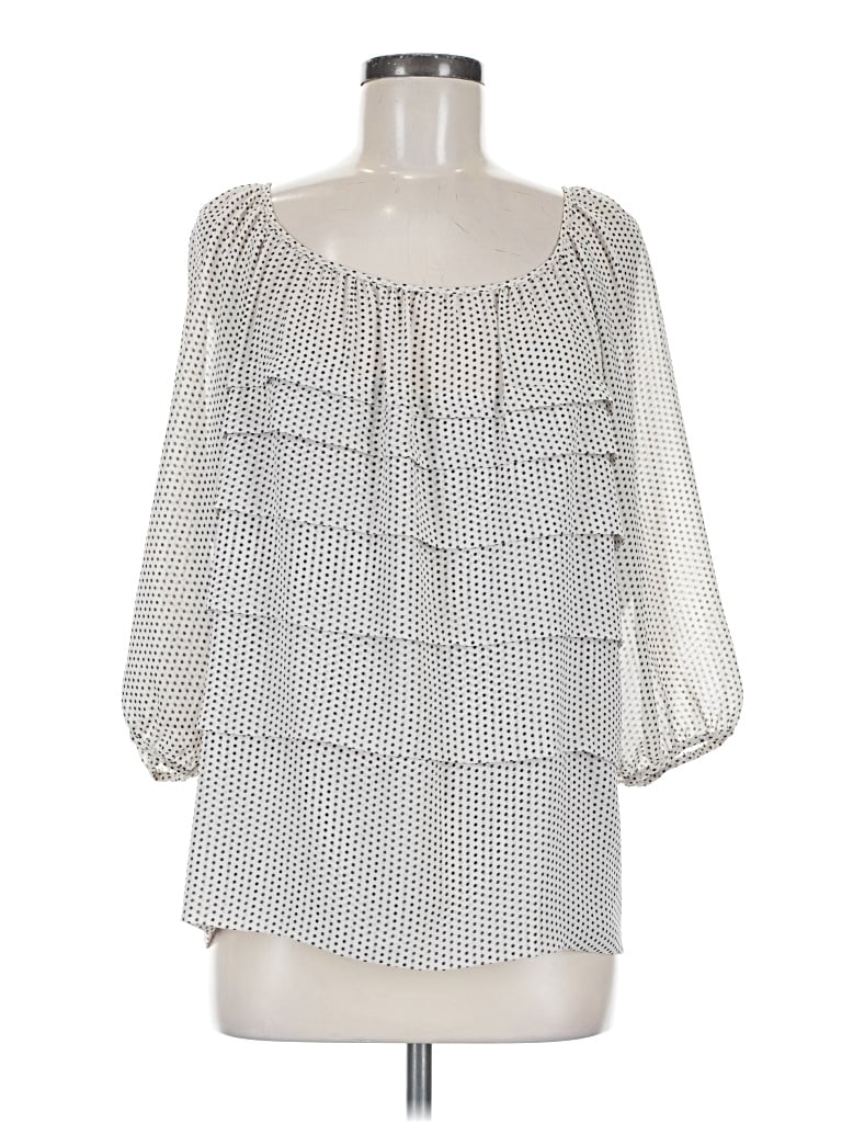 Pre-owned Studio M 3/4 Sleeve Blouse In Ivory