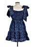 Francesca's 100% Polyester Stars Blue Casual Dress Size L - photo 2