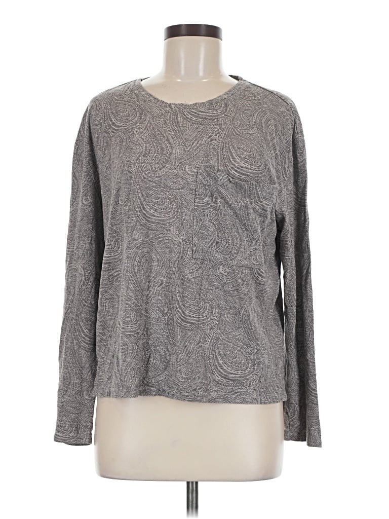 Pre-owned Garnet Hill Long Sleeve T-shirt In Gray