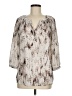 T.J. Maxx 100% Polyester Silver 3/4 Sleeve Blouse Size M - photo 1