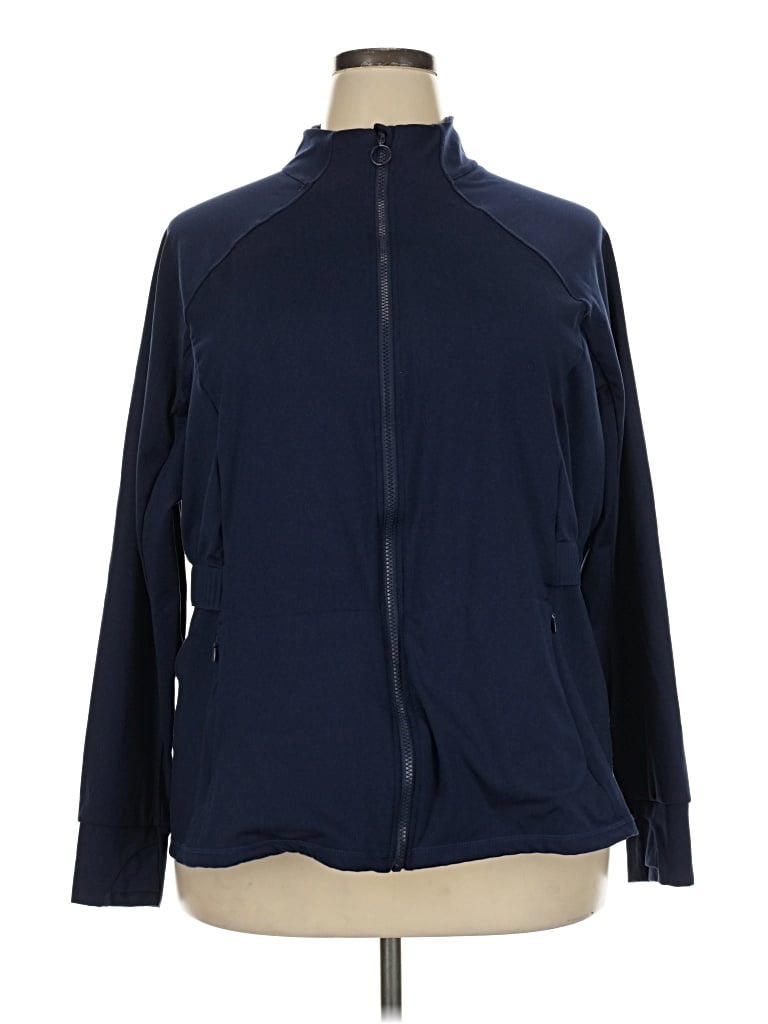 Pre-owned Fabletics Track Jacket In Blue