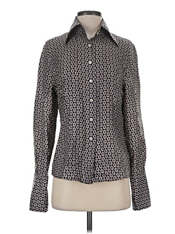 Faconnable Long Sleeve Silk Top (view 1)