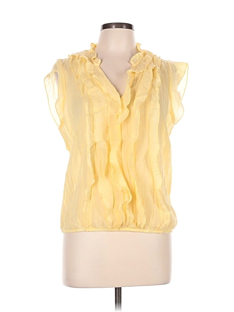 Pre-owned Tamara H. Sleeveless Blouse In Yellow