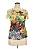 One World 100% Polyester Green Short Sleeve Blouse Size XL - photo 1
