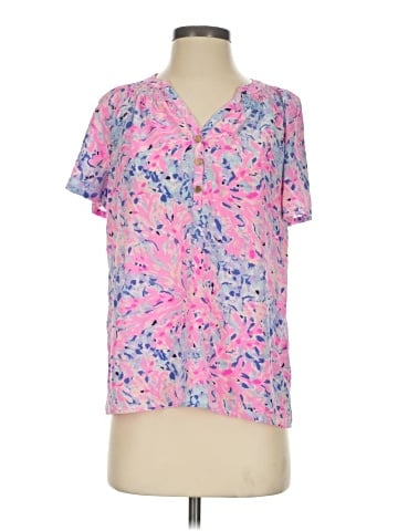 Lilly Pulitzer Short Sleeve Silk Top (view 1)