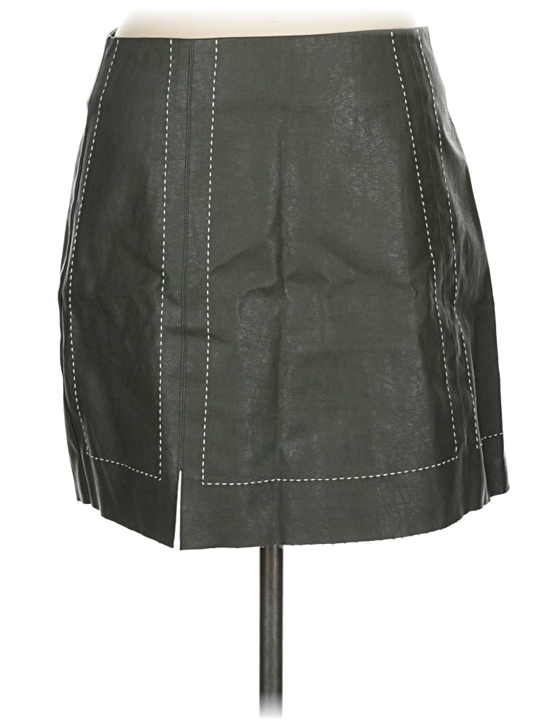 Pre-owned Mi Ami Faux Leather Skirt In Green