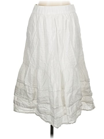 Madewell Pintuck Tiered Midi Skirt in Windowpane Pattern (view 1)
