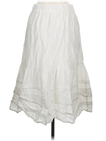 Madewell Pintuck Tiered Midi Skirt in Windowpane Pattern (view 2)