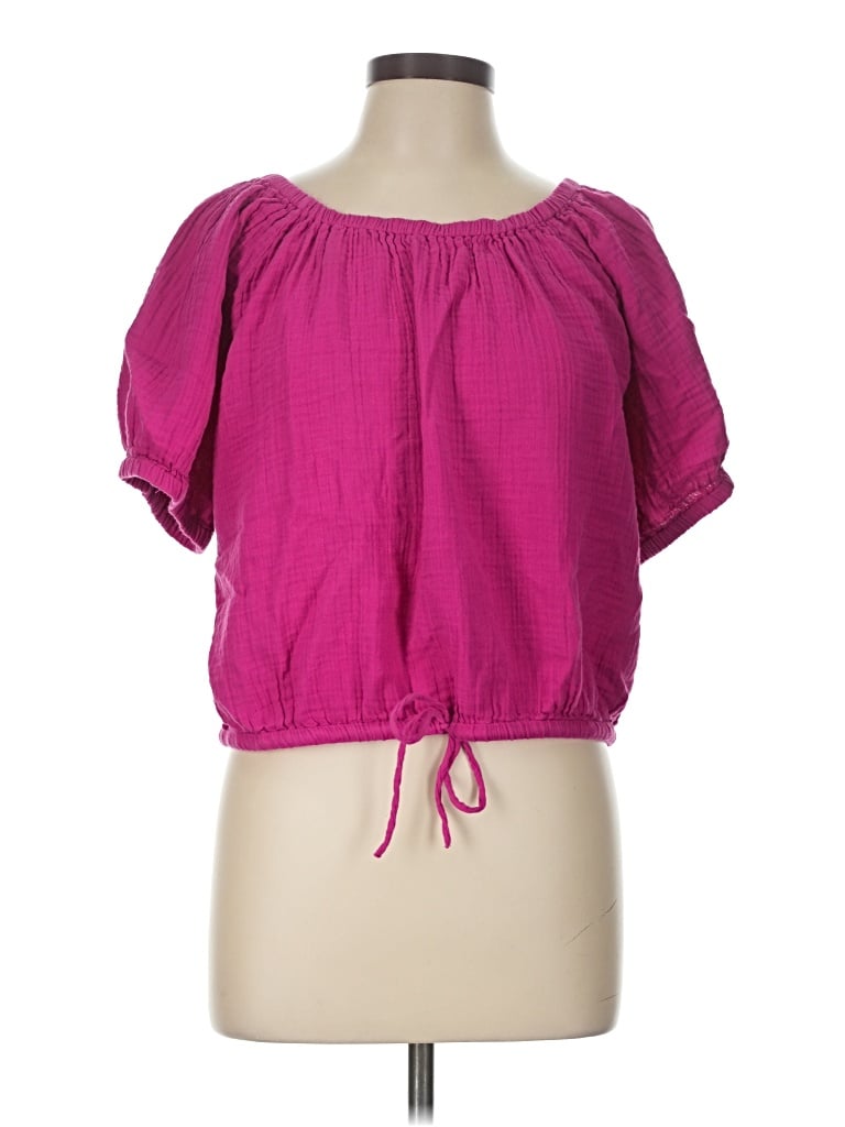 Pre-owned Gap Short Sleeve Blouse In Pink