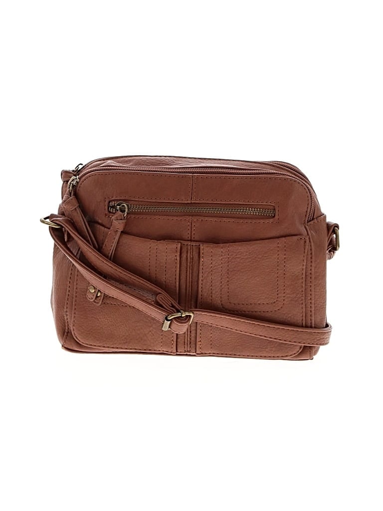 Pre-owned Bueno Leather Crossbody Bag In Brown
