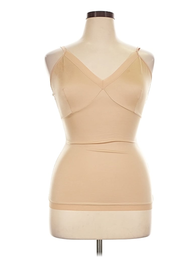 Pre-owned Spanx Sleeveless Top Tan Sweetheart Neckline Tops