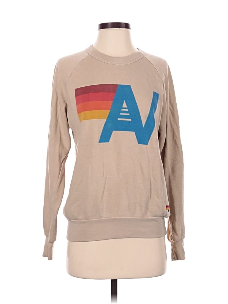 Pre-owned Aviator Nation Sweatshirt In Tan